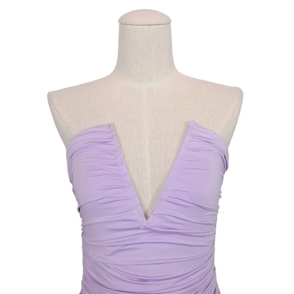 NWT Superdown Vivienne Ruched Mini Dress Lavender Purple Sz Medium - Picture 2 of 10